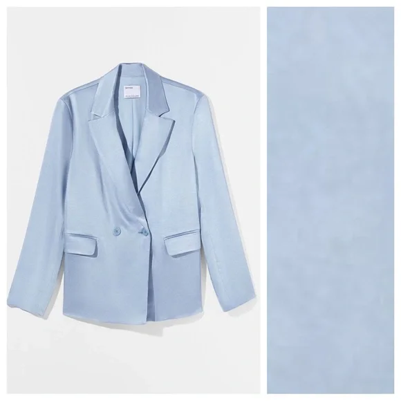 Bershka Light Blue Satin Effect Tailored Size